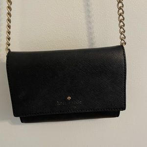 Kate Spade Small Black Crossbody Bag, 5” by 7”